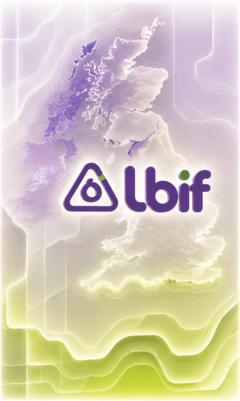 LBIF identity over an abstract illuminated map of the United Kingdom
