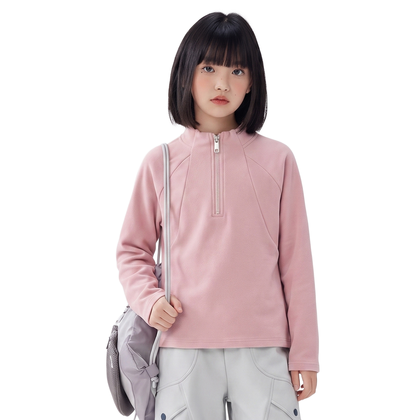 Thermal Half-Zip in Heather pink