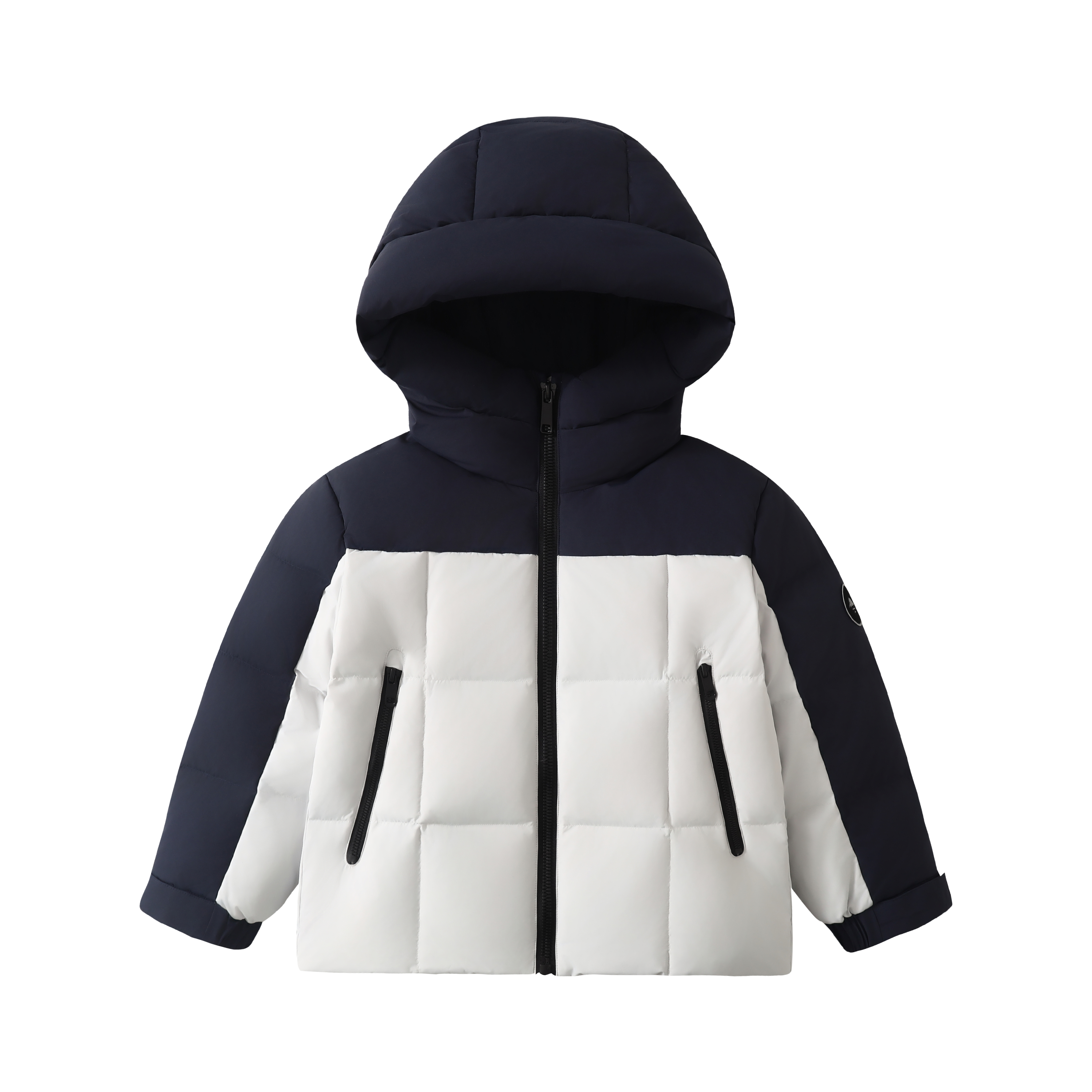 Alpine Block Down Jacket in Highland navy