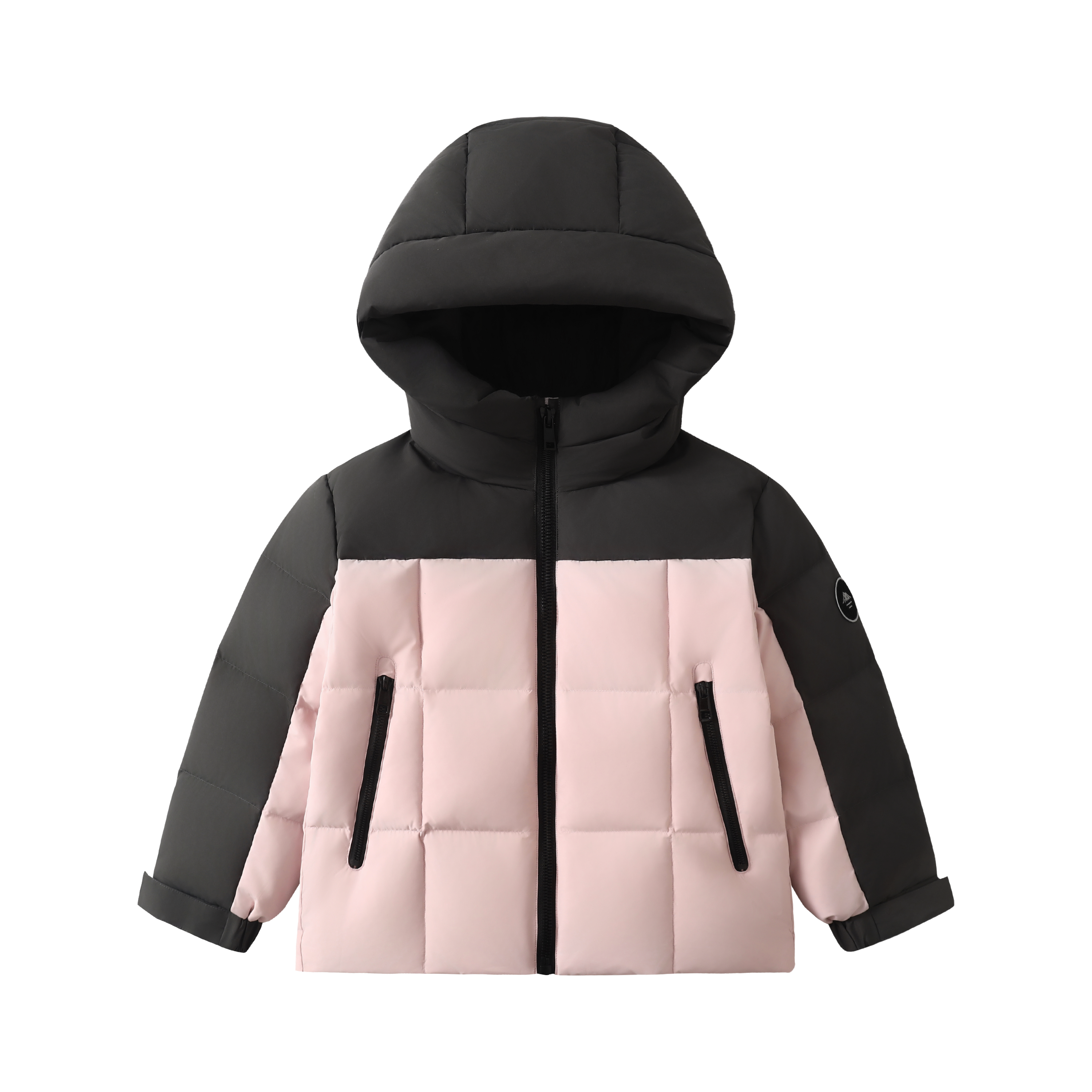 Alpine Block Down Jacket in Heather pink