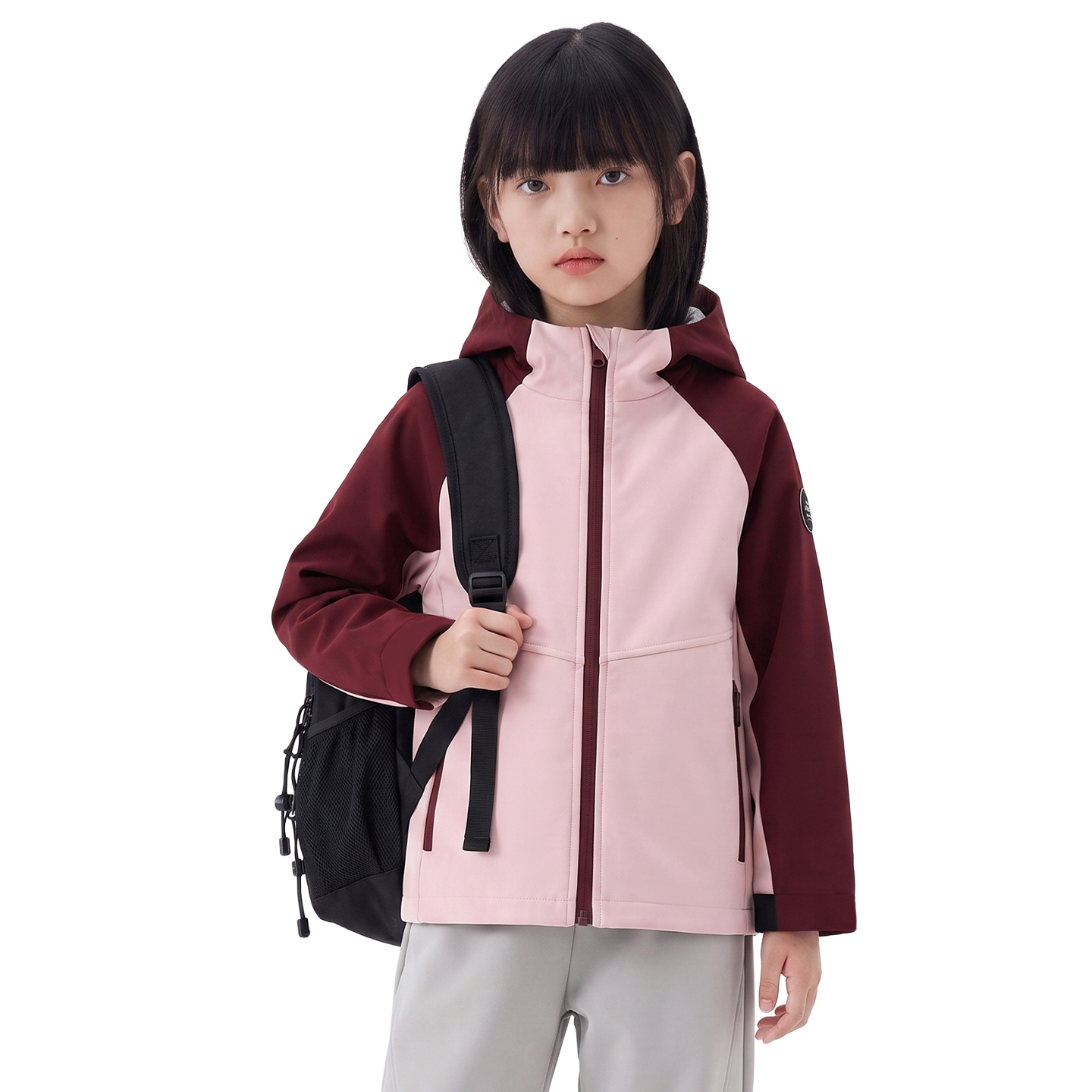 Colourblock Softshell in Heather pink