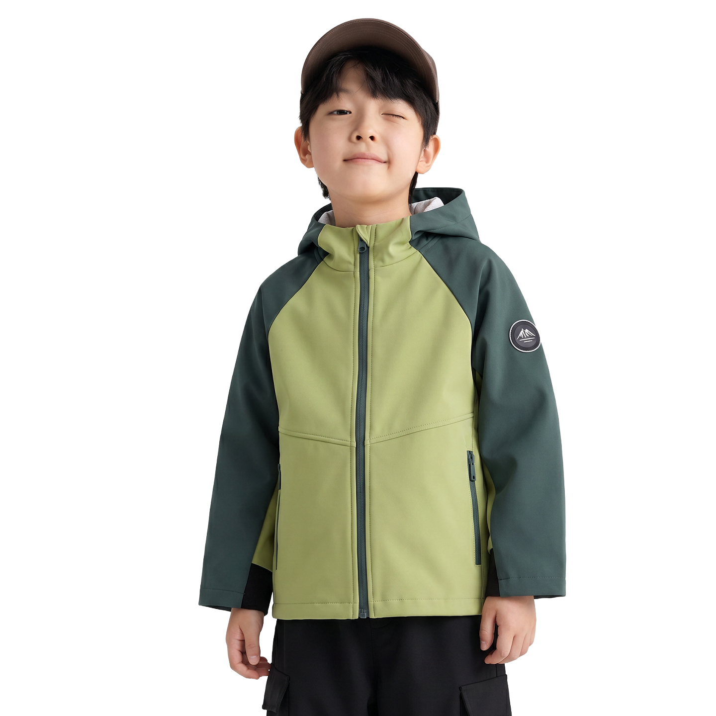 Colourblock Softshell in Trail green