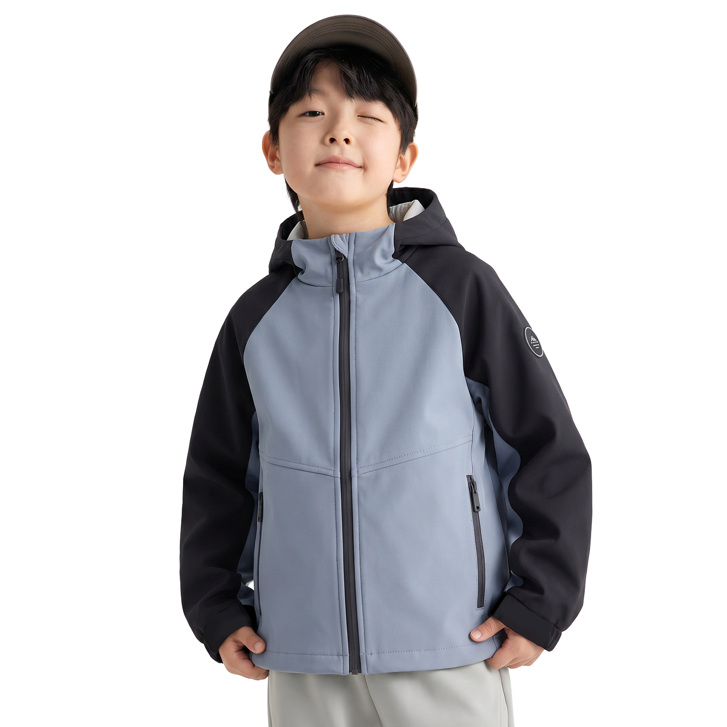 Colourblock Softshell in Sky blue
