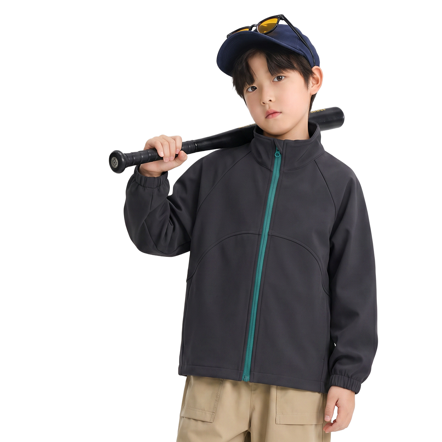 Stand-Collar Softshell in Carbon black