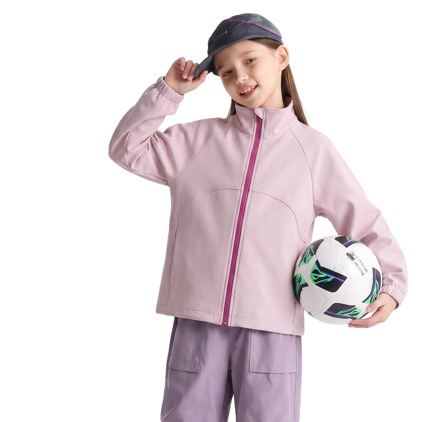 Stand-Collar Softshell in Heather pink