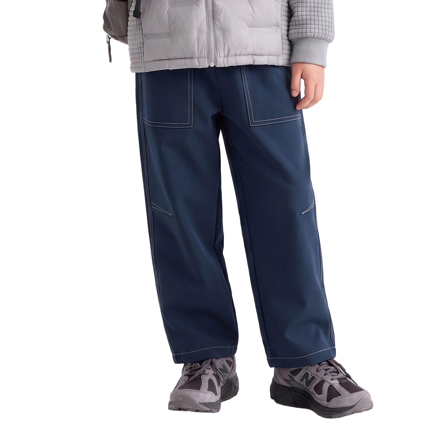 Contrast-Stitch Softshell Trouser in Highland navy