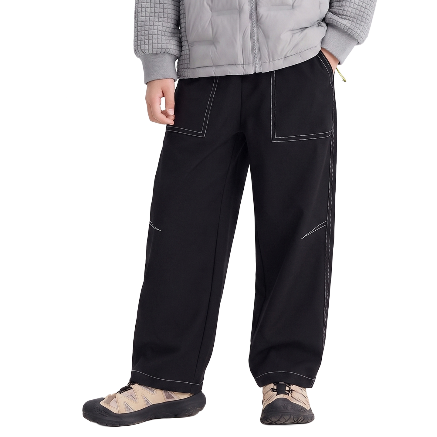 Contrast-Stitch Softshell Trouser in Carbon black