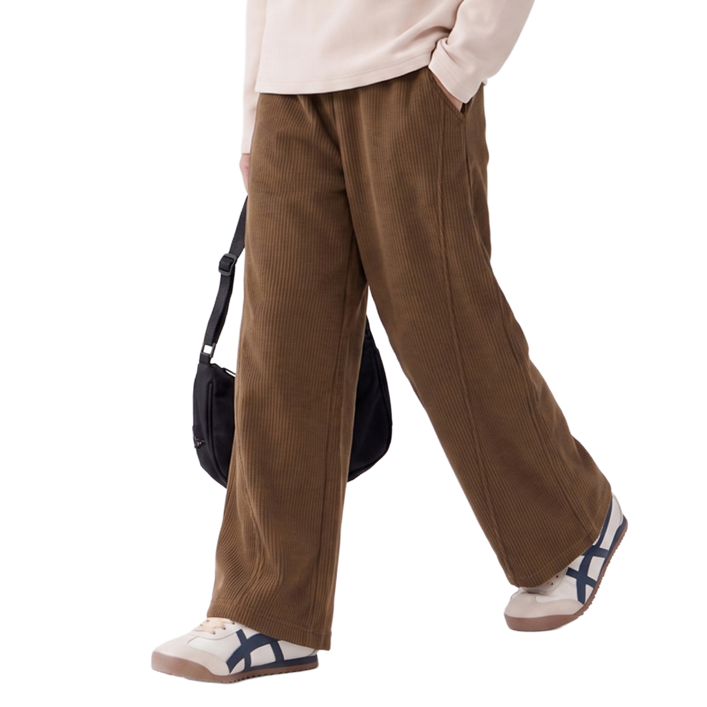 Milk-Silk Wide-Leg Trouser in Peat brown